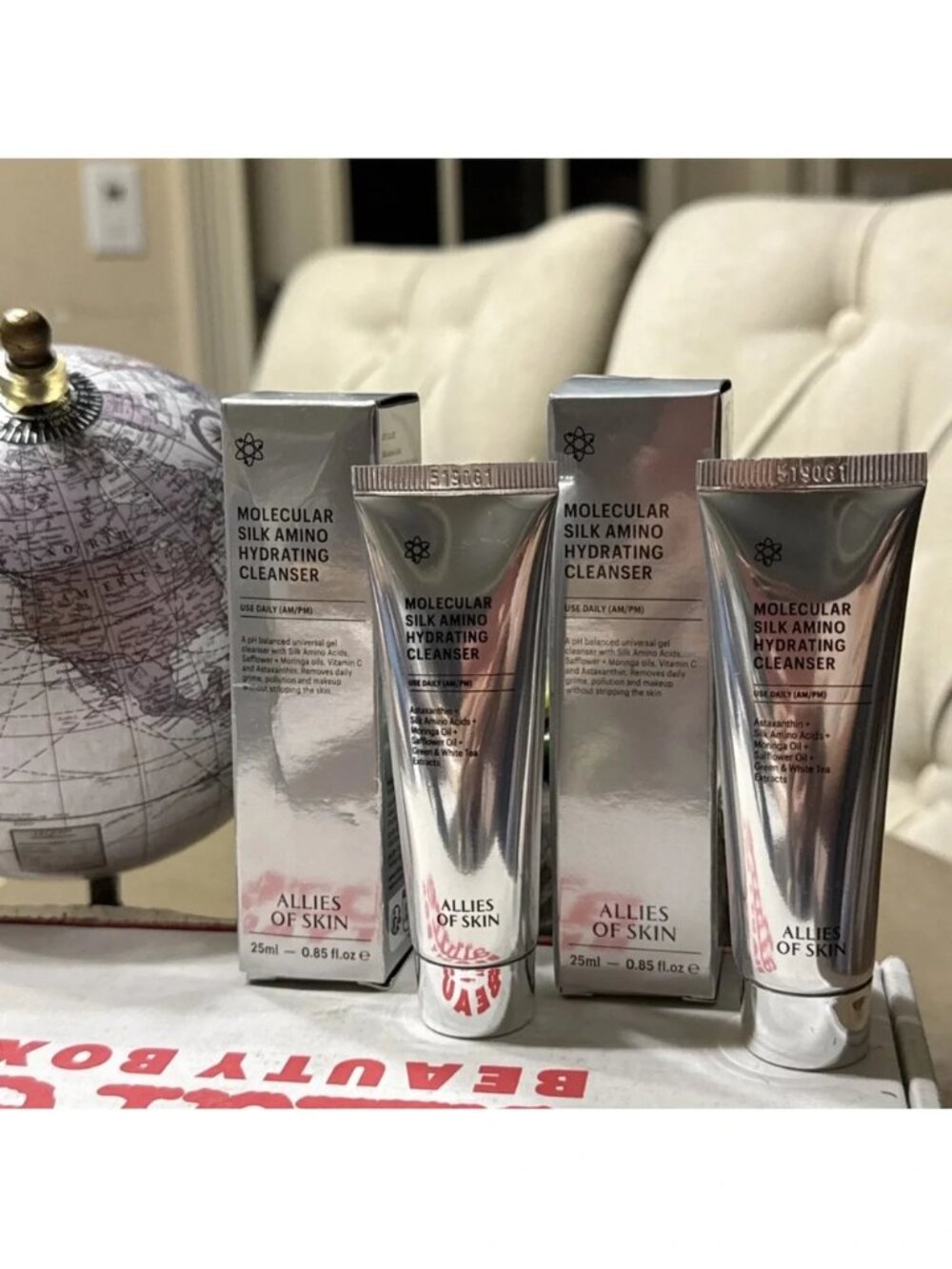 (2) Allies Of Skin Molecular Silk Amino Hydrating Cleanser 25ml Exp 2028